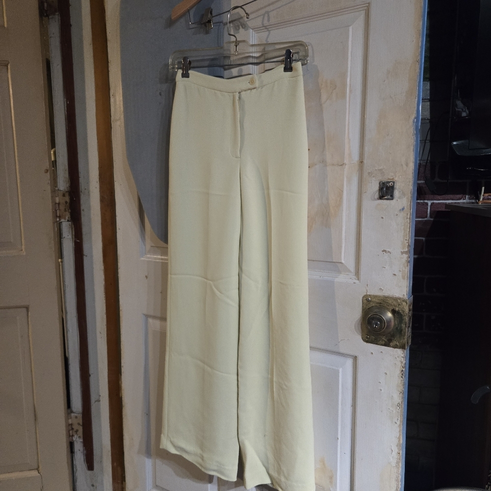 Anne Klein Yellow Wide Leg Pants